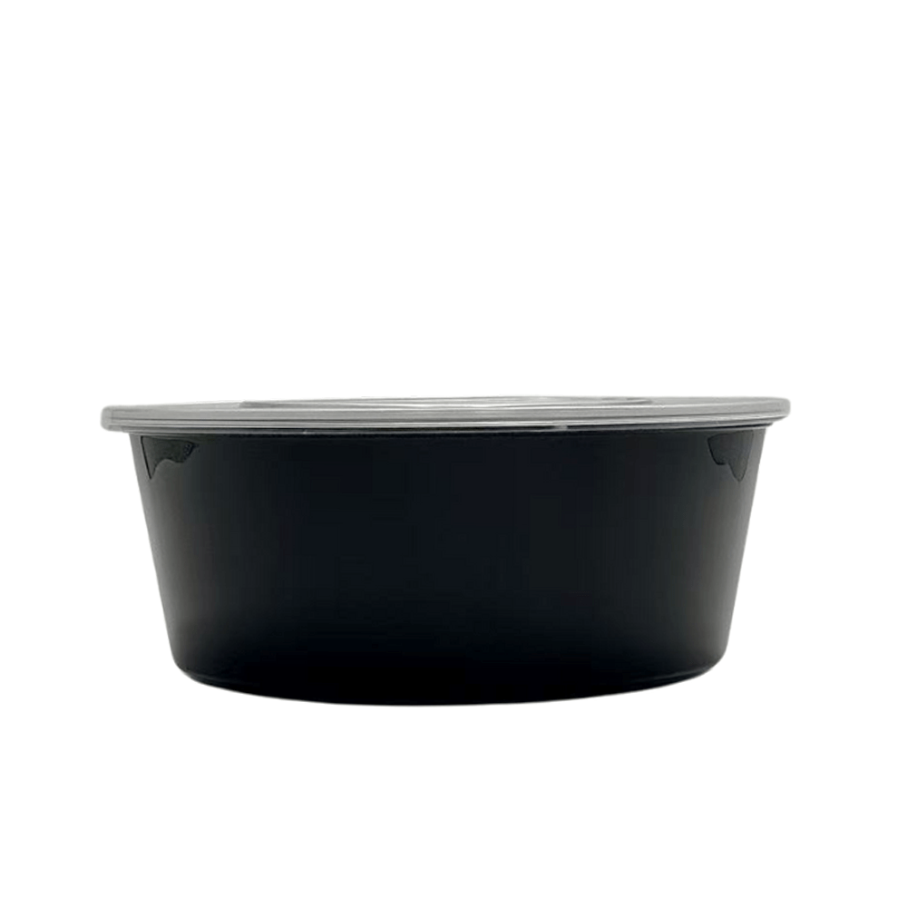 3000mL Takeaway Round Black Supa Bowls With Lid - TEM IMPORTS™