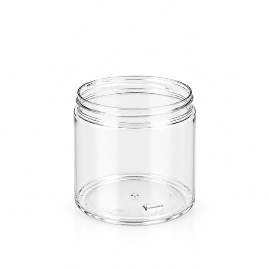 300mL Clear Plastic Jar – 89mm Neck, Straight-Sided with Metal Lid - TEM IMPORTS™