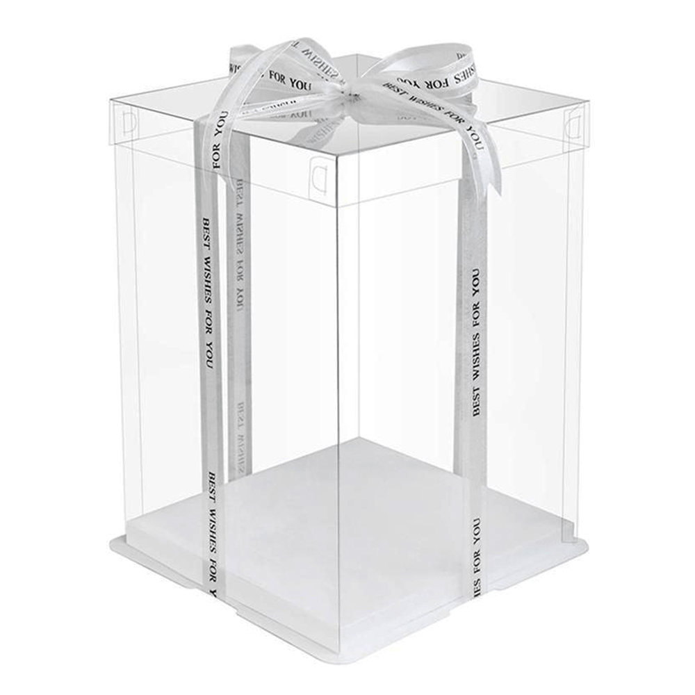 31x31x40 Transparent Square Box With Clear Lid - TEM IMPORTS™