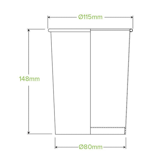 32oz/950mL White Paper BioBowl - 500pcs/Ctn - TEM IMPORTS™