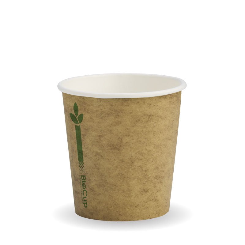 4oz/120mL (63mm) Kraft Green Line Single Wall BioCup - 2000pcs/Ctn - TEM IMPORTS™