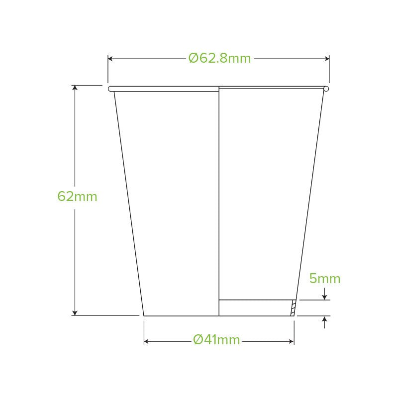 4oz/120mL (63mm) Kraft Green Stripe Single Wall BioCup - 2000pcs/Ctn - TEM IMPORTS™