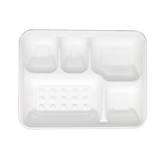 5 Compartment Rectangular Sugarcane Tray - TEM IMPORTS™