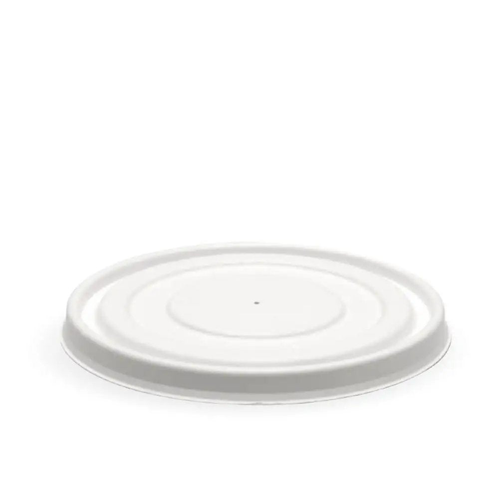 500 - 1,000mL White Plant Fibre BioBowl Lid - 400/CTN - TEM IMPORTS™