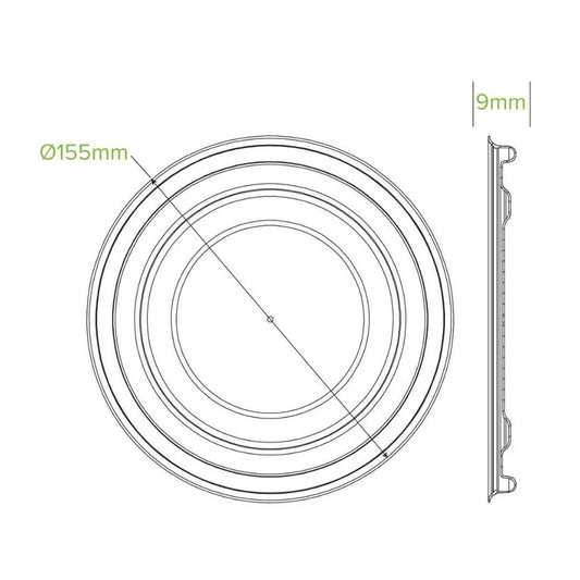 500 - 1,000mL White Plant Fibre BioBowl Lid - 400/CTN - TEM IMPORTS™