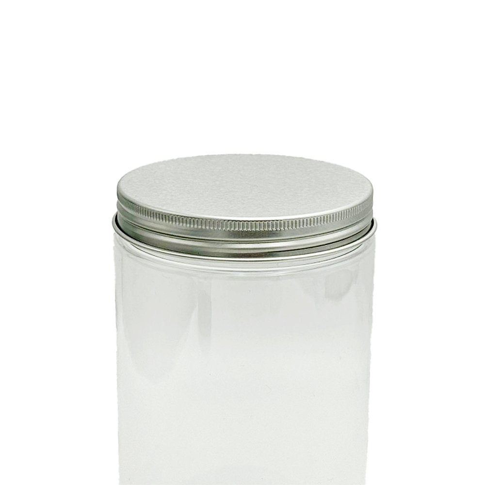 500mL/89mm Neck Straight Sided Plastic Jar With Metal Lid - TEM IMPORTS™