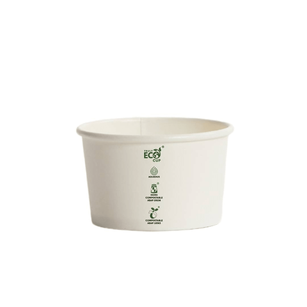 5oz Aqueous Coated Ice Cream Truly Eco Cup White - 1000/CTN - TEM IMPORTS™