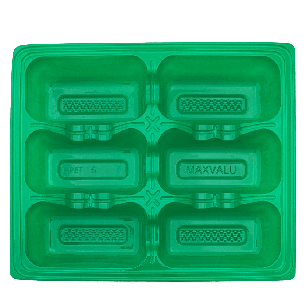 6 Cavity RPET Oyster Tray Green - 800/CTN - TEM IMPORTS™