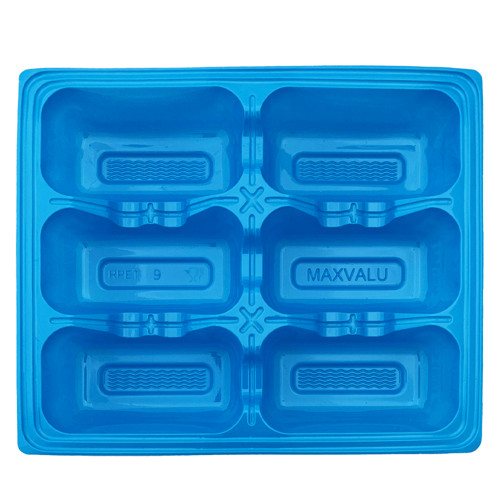 6 Cavity RPET Oyster Tray Sky Blue - 800/CTN - TEM IMPORTS™