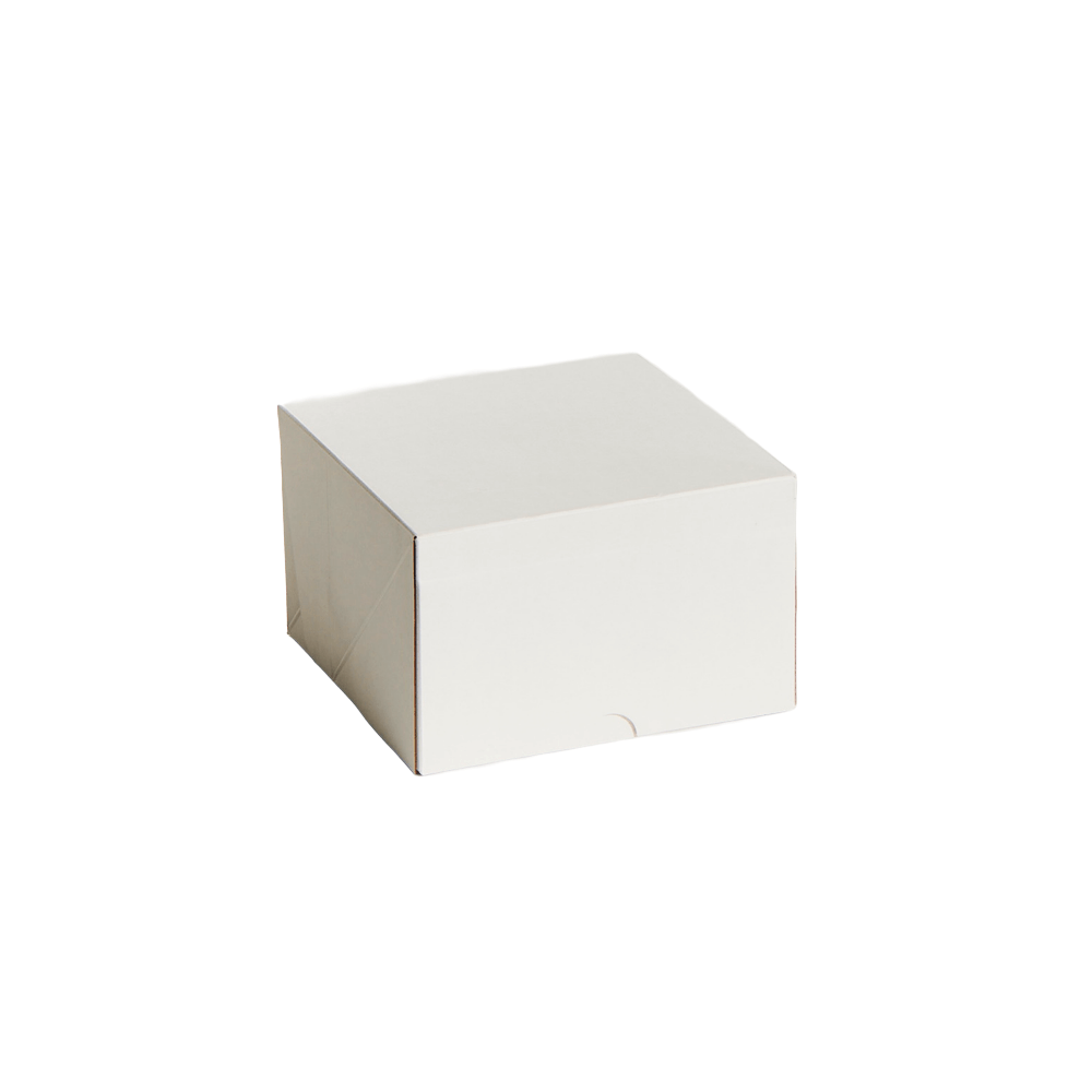 6" Inch Easy Fold White Corrugated Cake Box - 100/CTN - TEM IMPORTS™