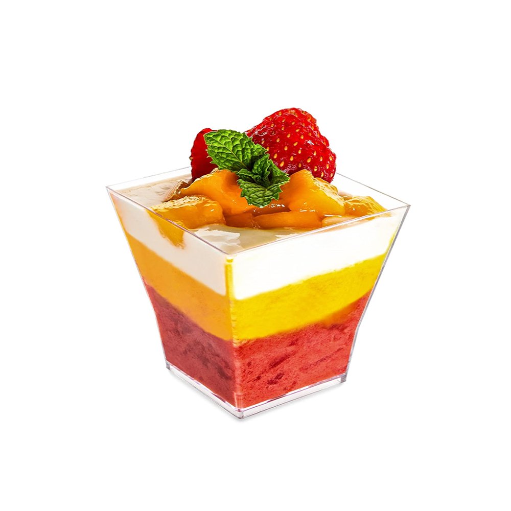 65mL Clear Mini Square Dessert Cup Base - TEM IMPORTS™