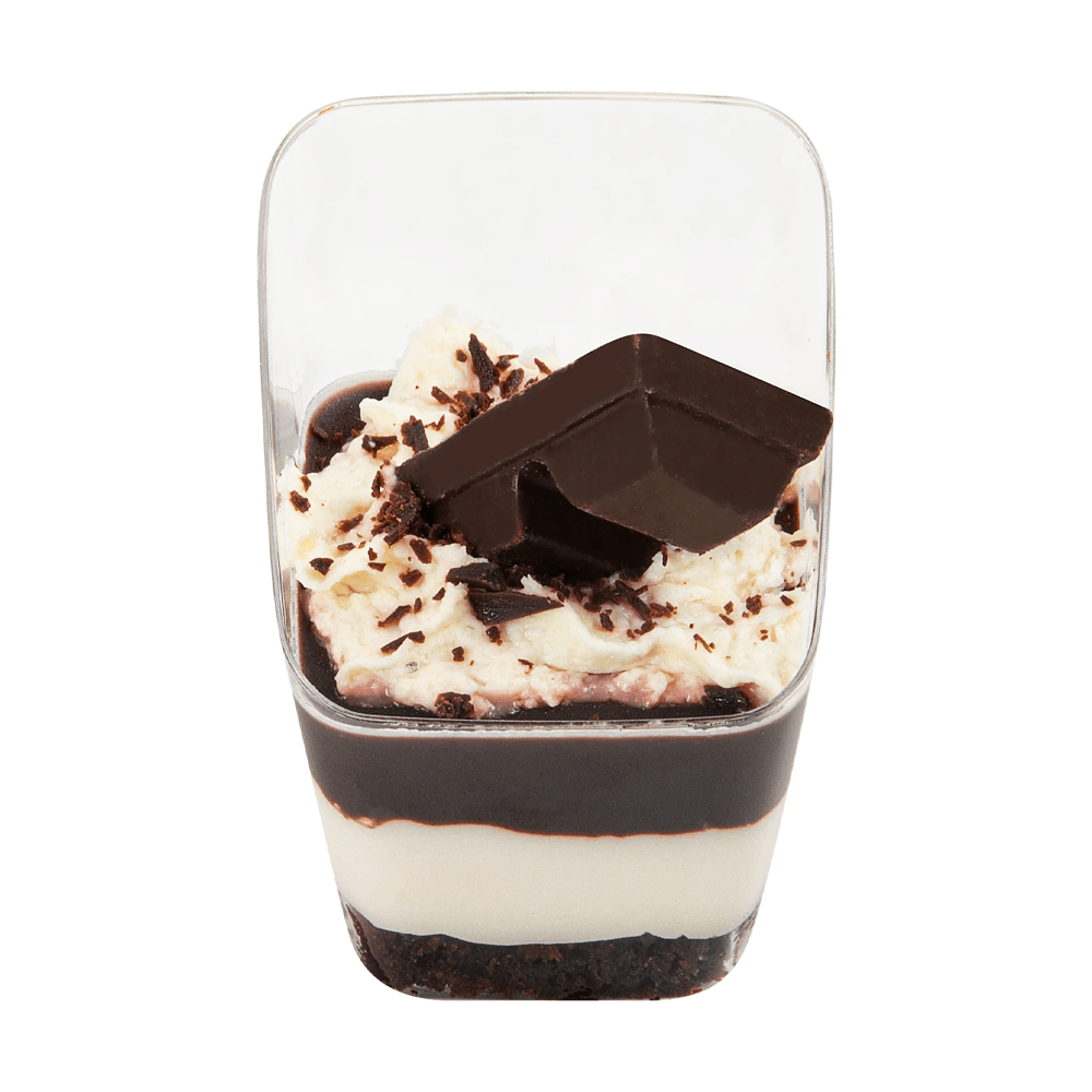 80mL Clear Mini Square Slanted Shape Dessert Cup - TEM IMPORTS™