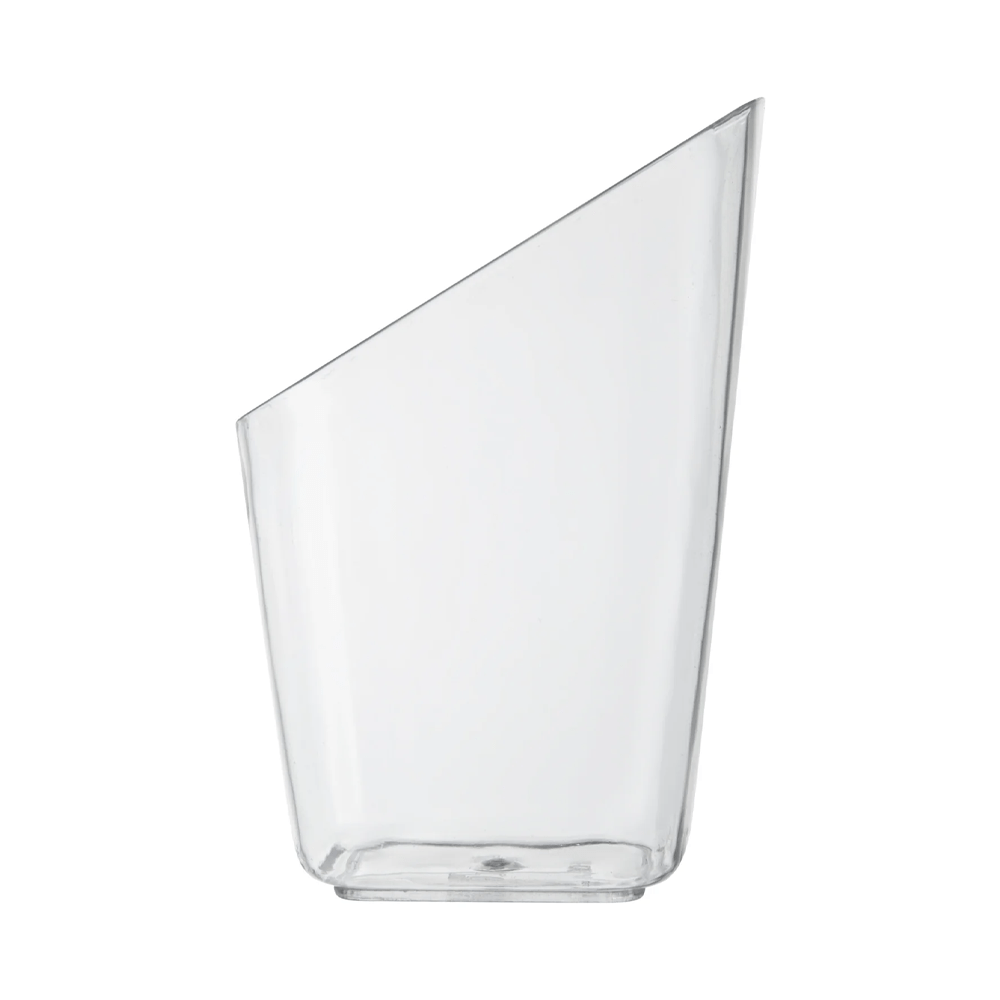 80mL Clear Mini Square Slanted Shape Dessert Cup - TEM IMPORTS™