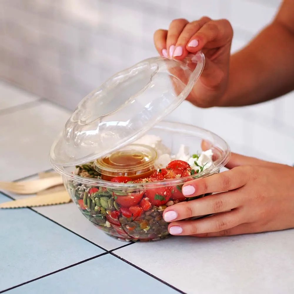 840mL / 24oz Clear Salad BioBowl - 450/CTN - TEM IMPORTS™