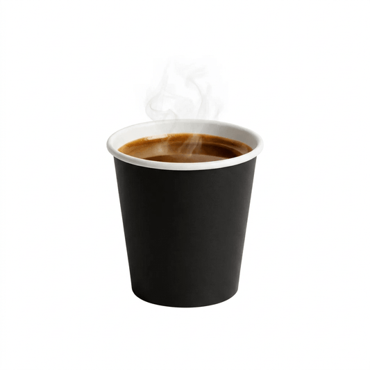 8oz Black PE-Coated Single Wall Paper Cups - 90mm Rim - TEM IMPORTS™