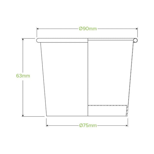 8oz/250mL White Paper BioBowl - 1000pcs/Ctn - TEM IMPORTS™