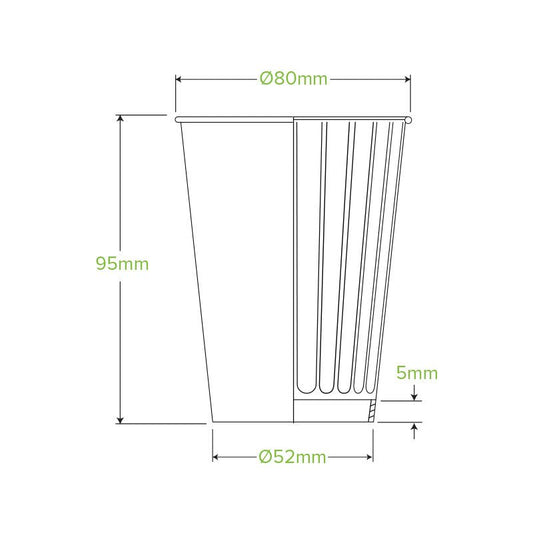 8oz/255mL (80mm) Black Double Wall BioCup - 1000pcs/ctn - TEM IMPORTS™