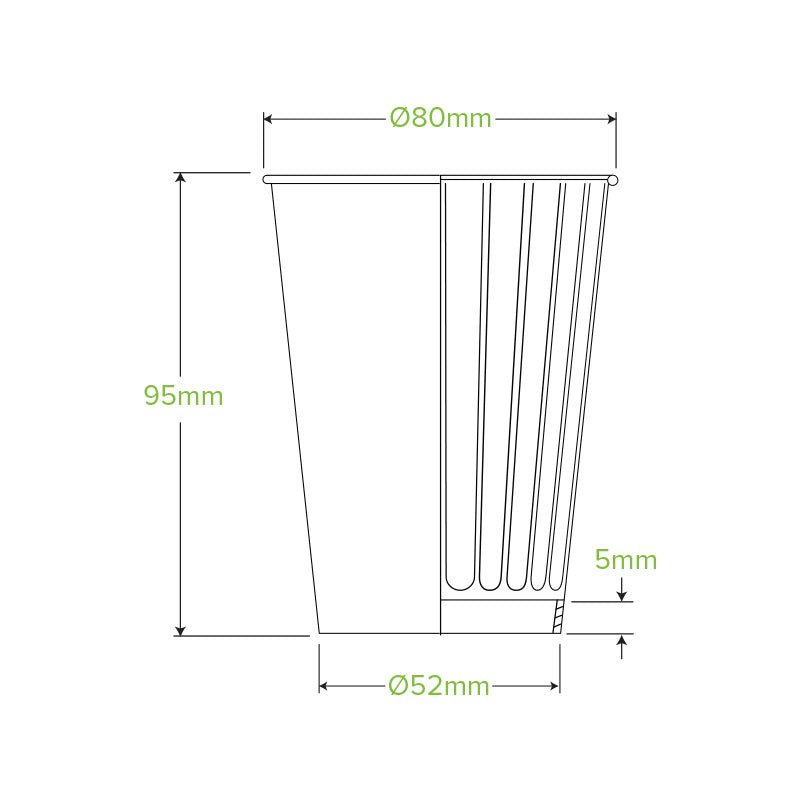 8oz/255mL (80mm) Black Double Wall BioCup - 1000pcs/ctn - TEM IMPORTS™