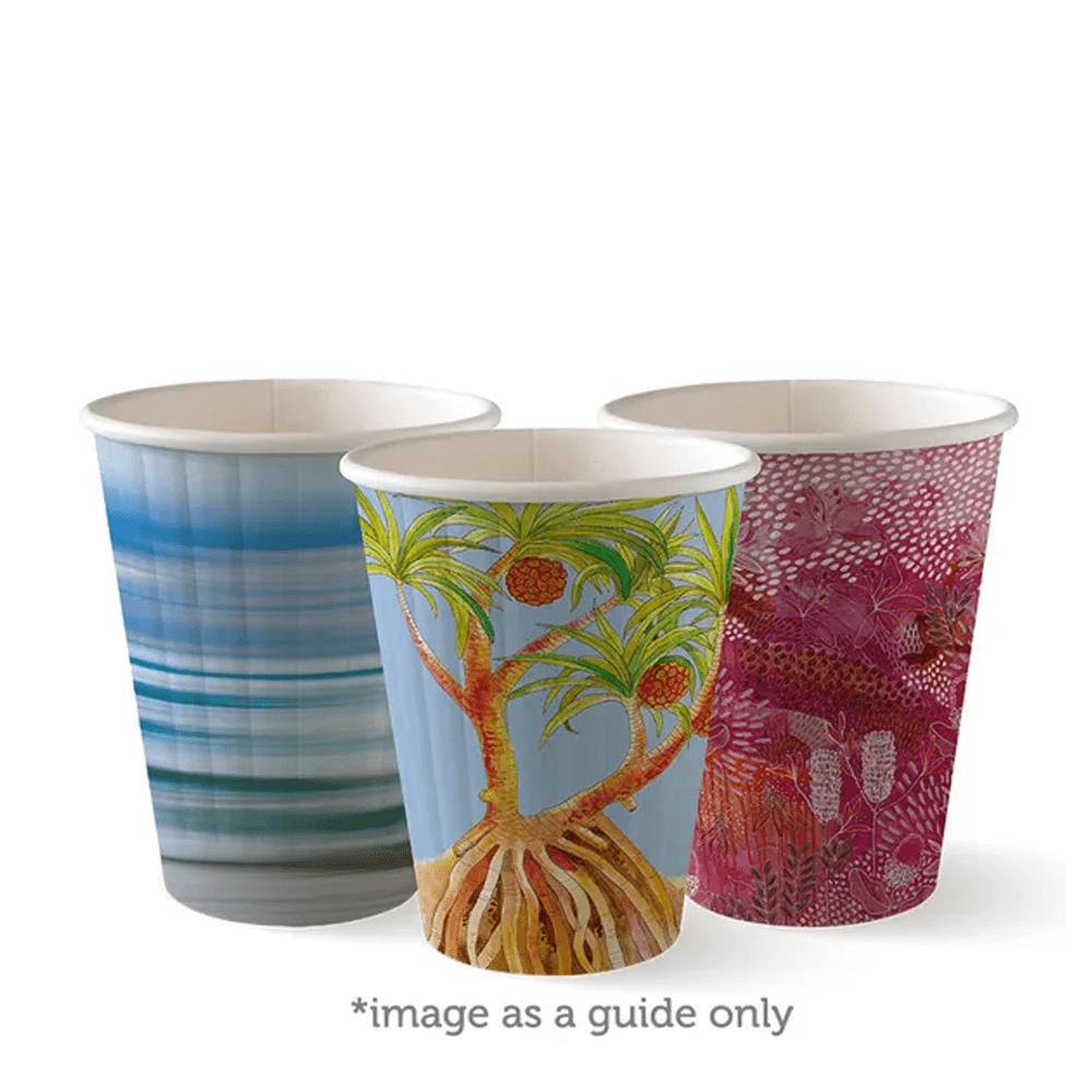 8oz/255mL (80mm) Embossed Art Series Double Wall BioCup - 1000/ctn - TEM IMPORTS™