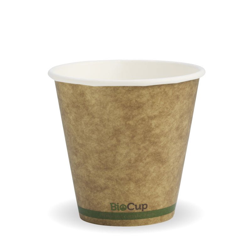 8oz/280mL (90mm) Kraft Green Stripe Single Wall BioCup - 1000pcs/Ctn - TEM IMPORTS™