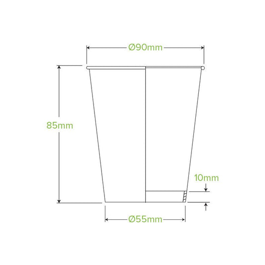 8oz/280mL (90mm) White Single Wall BioCup - 1000pcs/ctn - TEM IMPORTS™