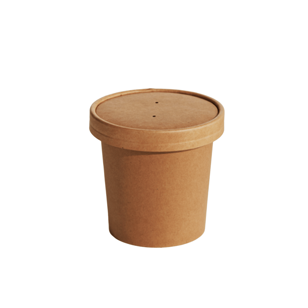 98mm Kraft Paper Lid For 8/12/16oz Soup Cup - 500/CTN - TEM IMPORTS™