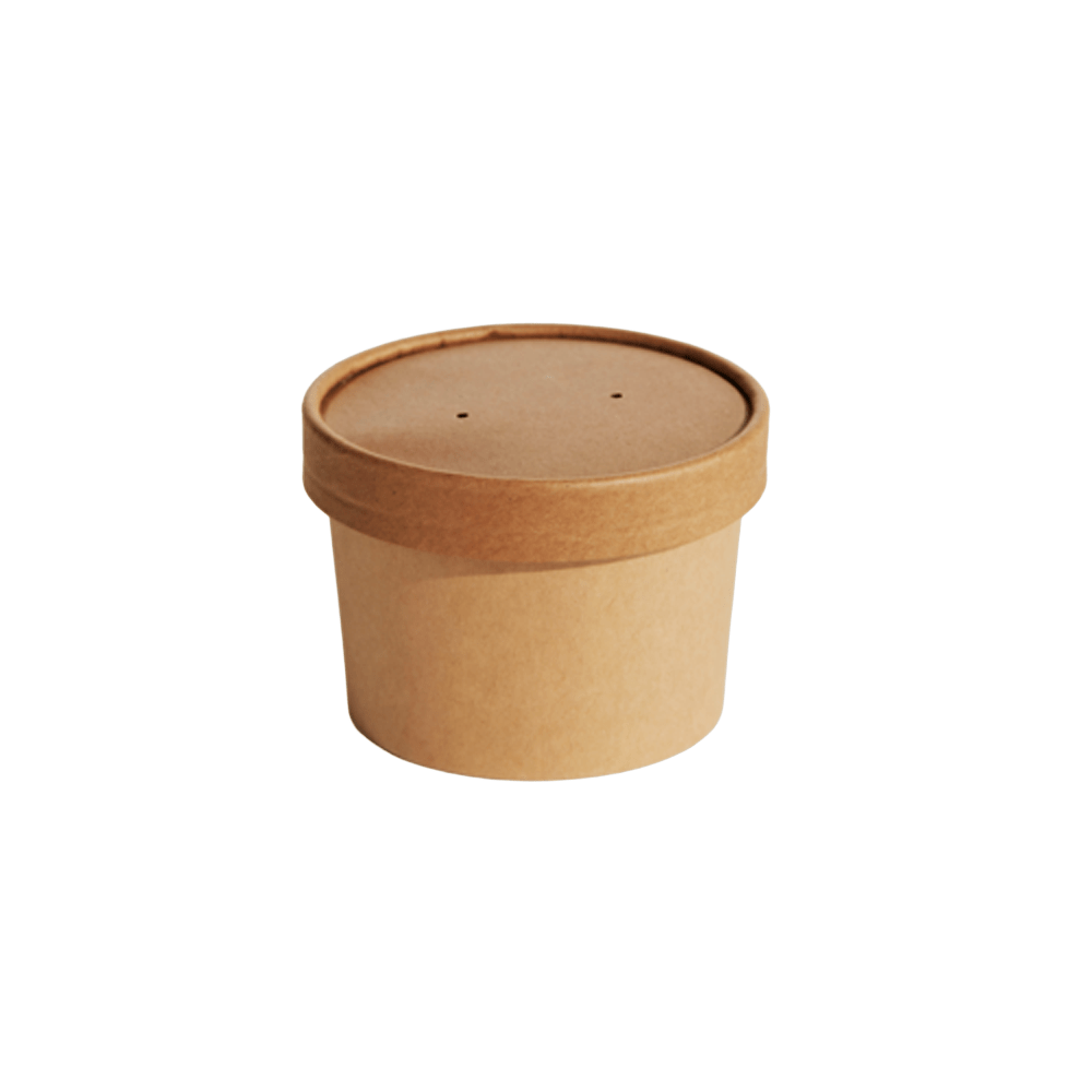 98mm Kraft Paper Lid For 8/12/16oz Soup Cup - 500/CTN - TEM IMPORTS™