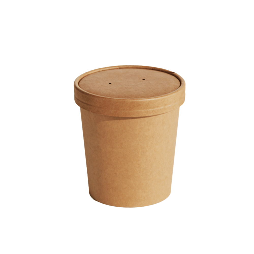 98mm Kraft Paper Lid For 8/12/16oz Soup Cup - 500/CTN - TEM IMPORTS™