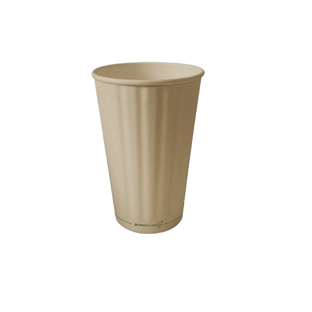 16oz/475mL Aqueous Coated Bamboo Embossed DW Cup