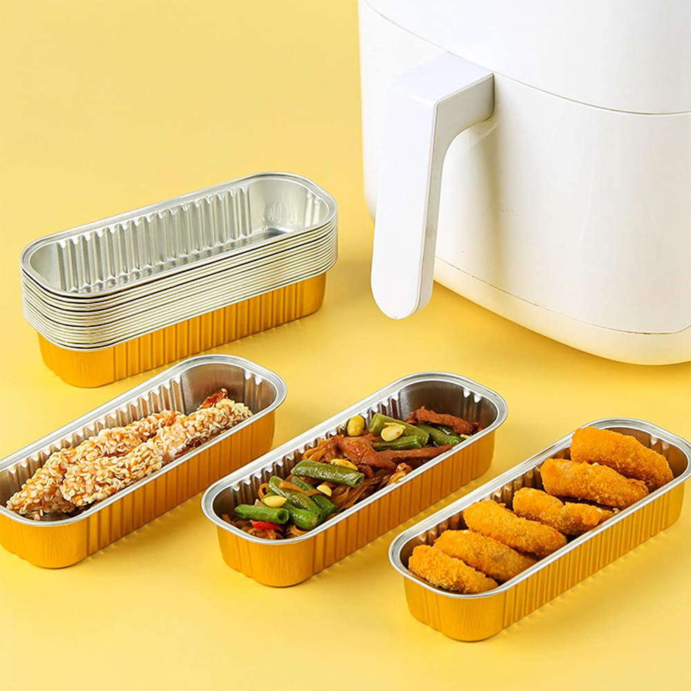 Khuôn bánh giấy bạc tròn màu đen và vàng 150mL