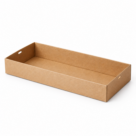 Large Kraft Corrugated Rectangle Catering Tray - 50/CTN