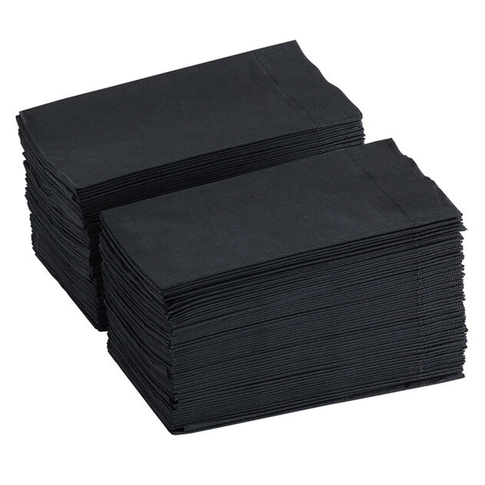 Black Quilted 2ply Dinner Napkin 1/8 GT fold