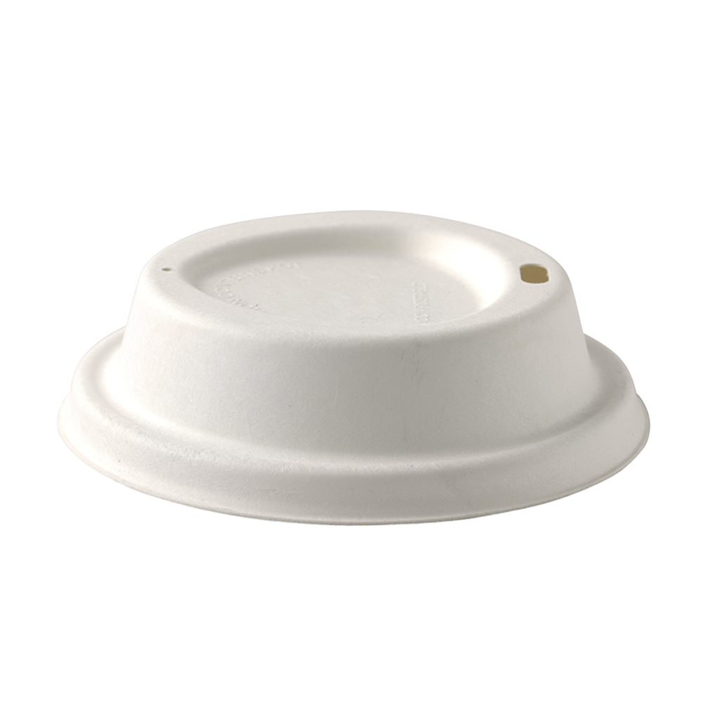 90mm White Bagasse cup lid