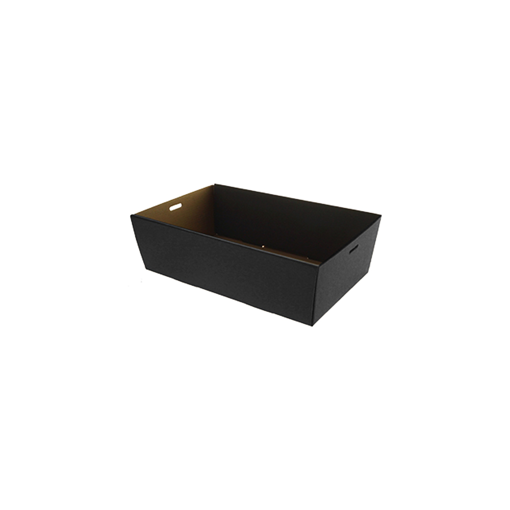 Small Black Corrugated Rectangle Catering Tray - 100/CTN