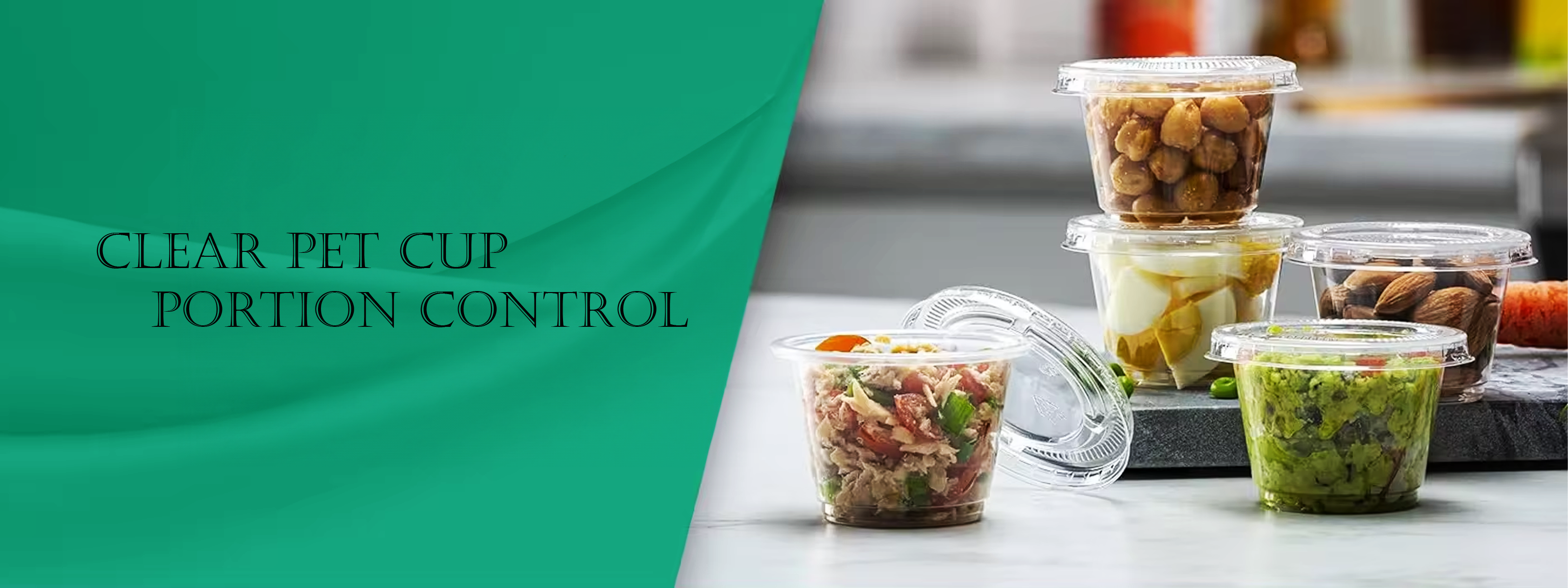 clear plastic PET portion control container