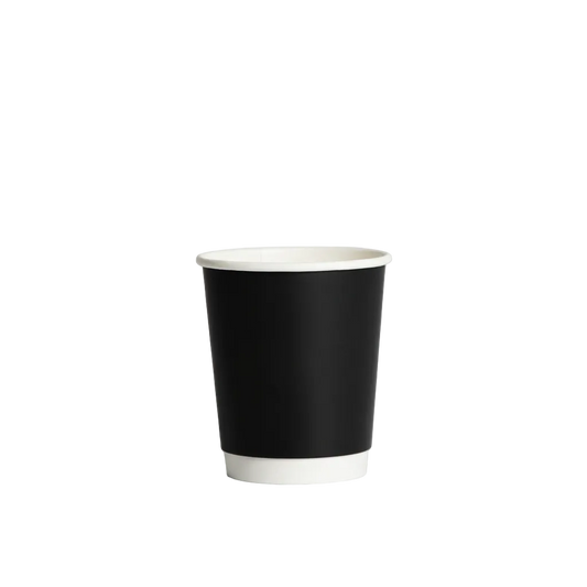 8oz Black Double Wall Paper Coffee Cup - 90mm Rim (Carton of 500)