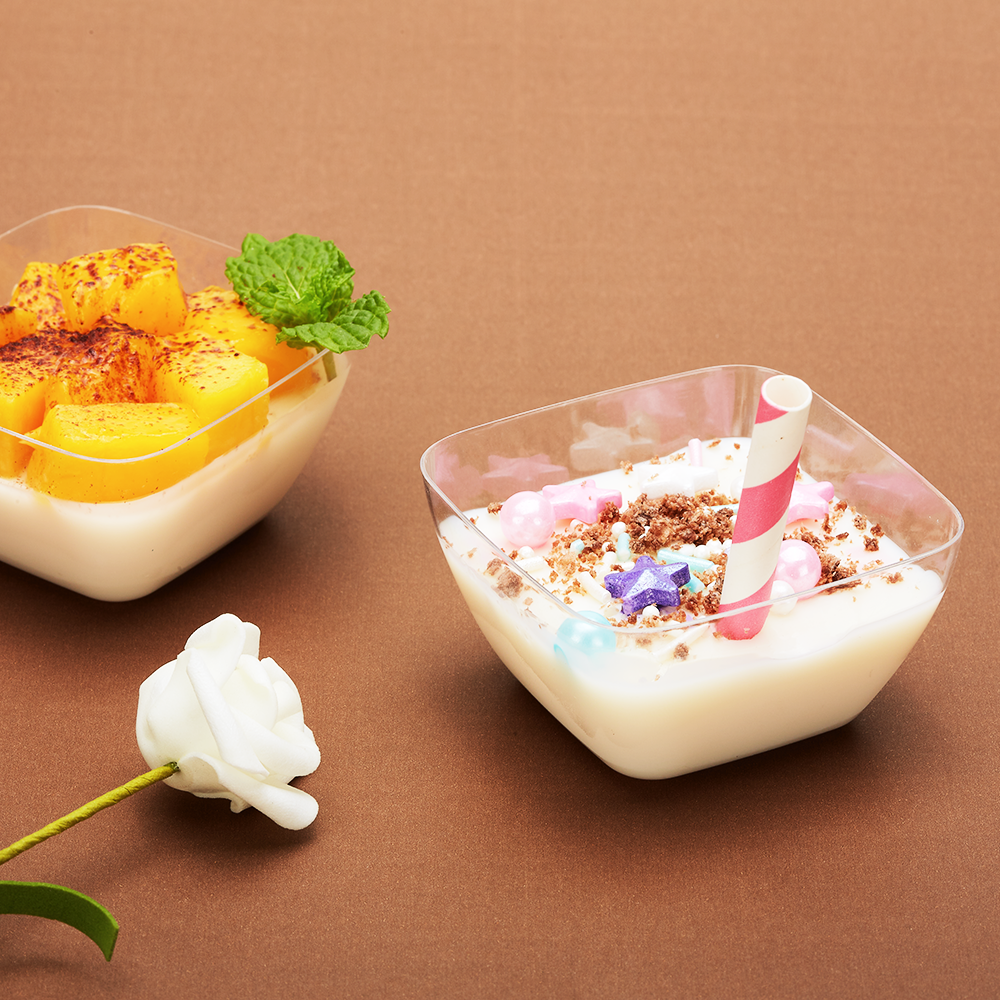70mL Clear Mini Square Bowl Dessert Cup