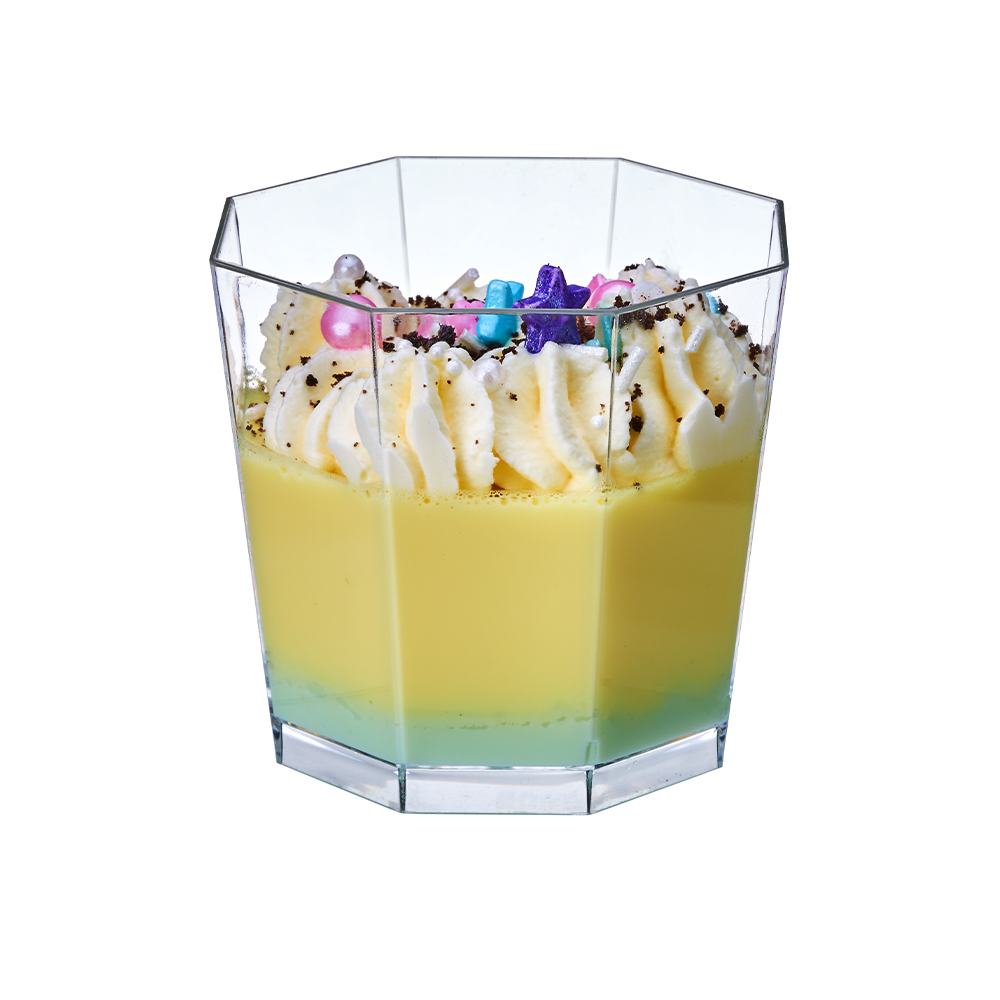 180mL Clear Mini Octagon Shape Dessert Cup Base - TEM IMPORTS™