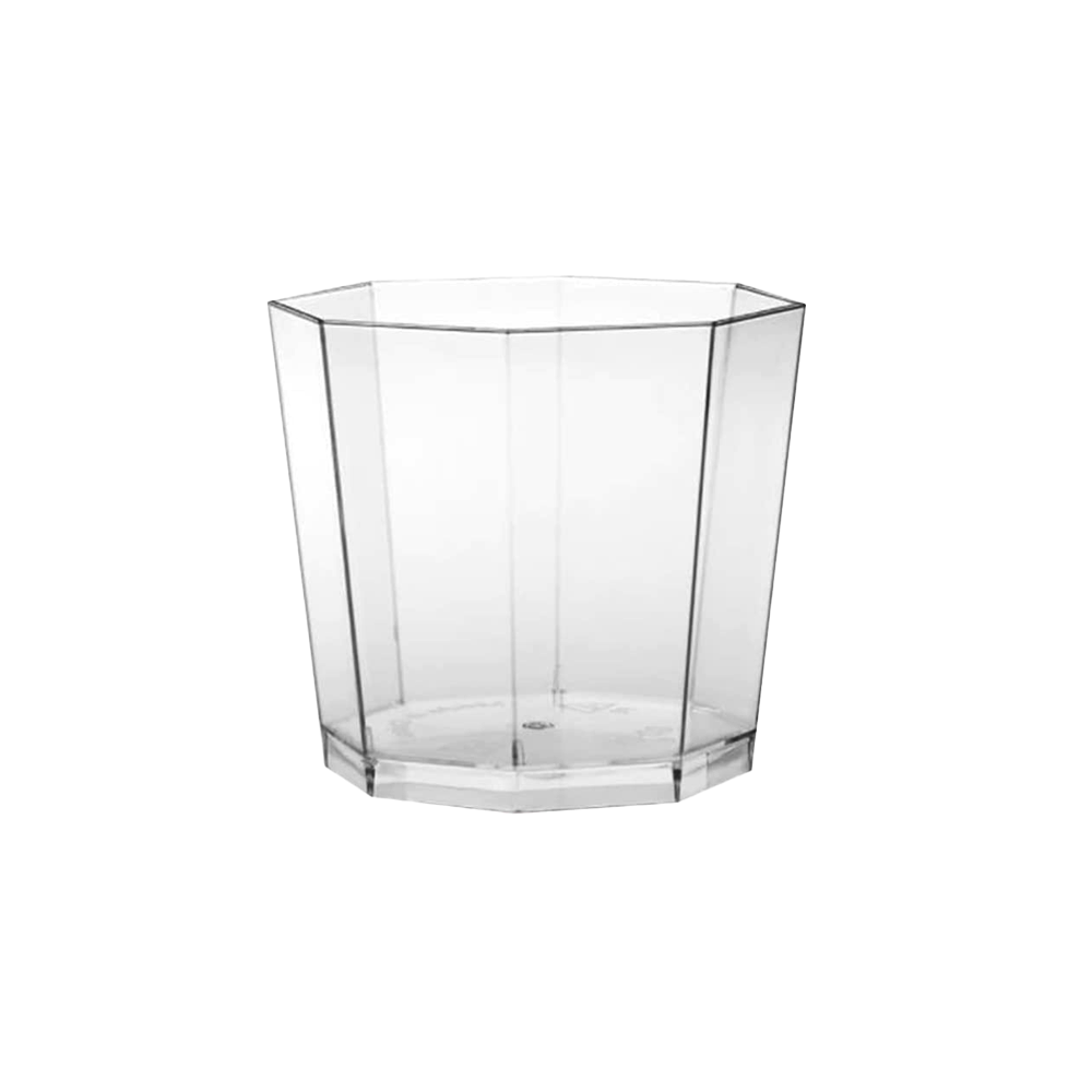 180mL Clear Mini Octagon Shape Dessert Cup Base - TEM IMPORTS™