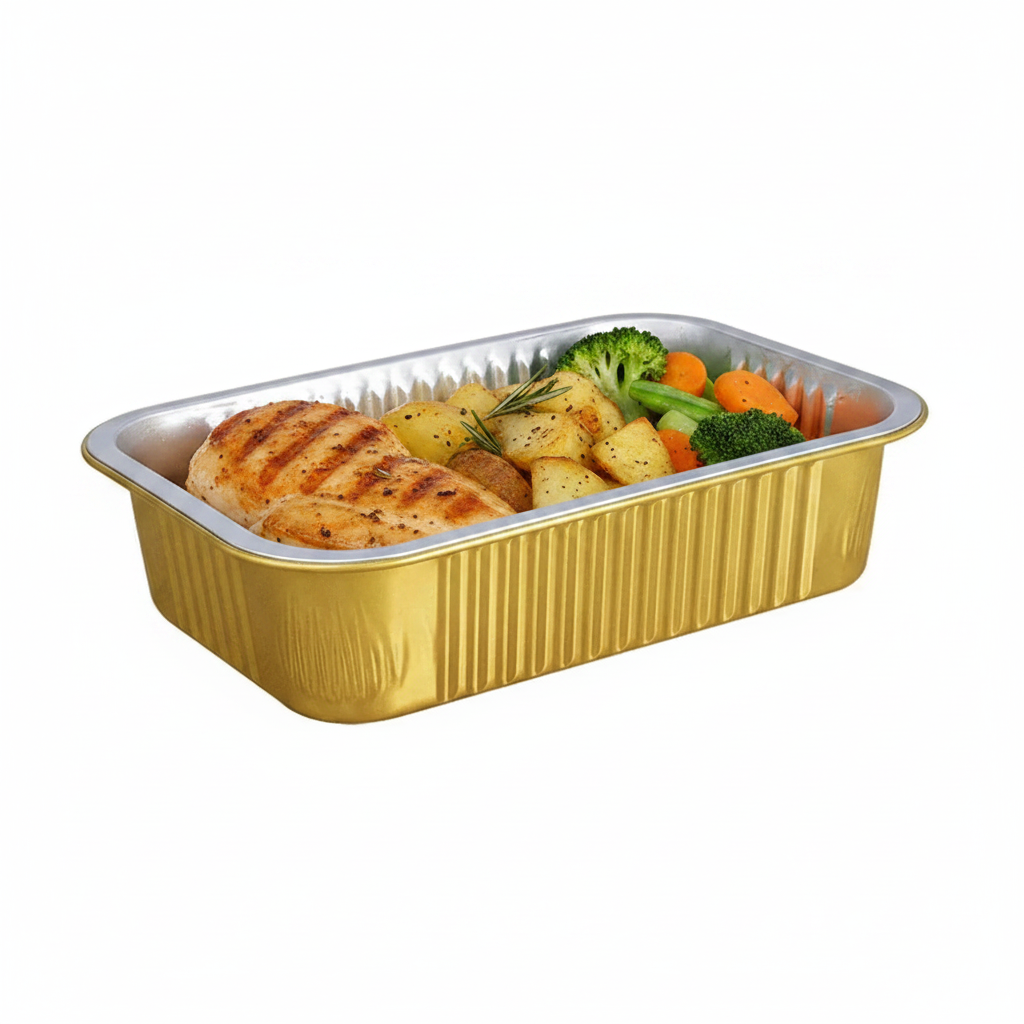 750mL Aluminium Gold & Silver Seires Pan Rectangular Base - 1000/Ctn