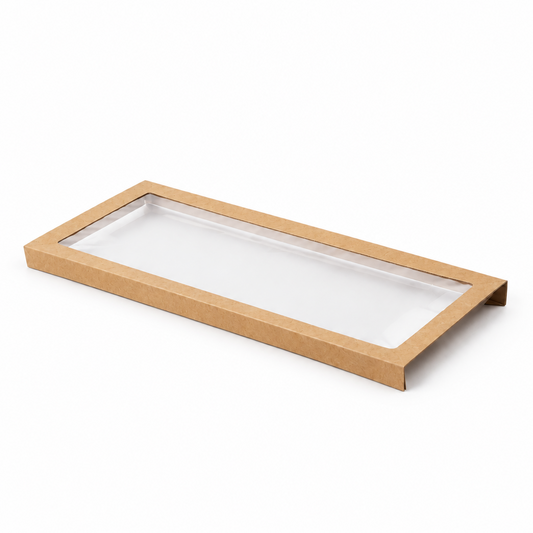 Clear Window Lid for Large Rectangle Kraft Catering Tray (Carton of 100)