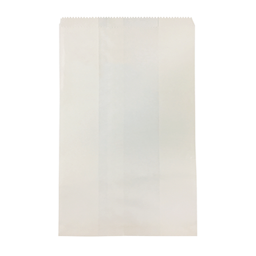 Long Sponge Flat Paper Bag White 