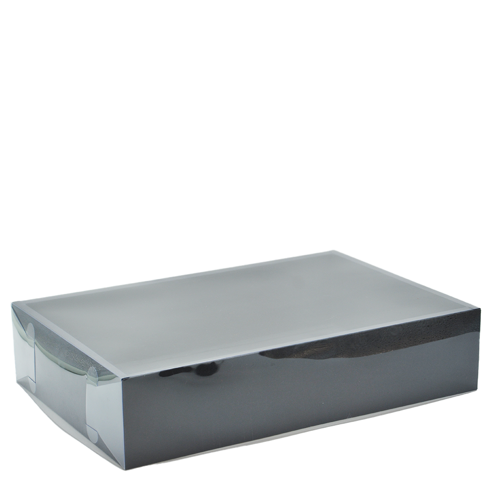 Large Rectangular Black Paper Box With Clear Lid H100 - Pack of 25