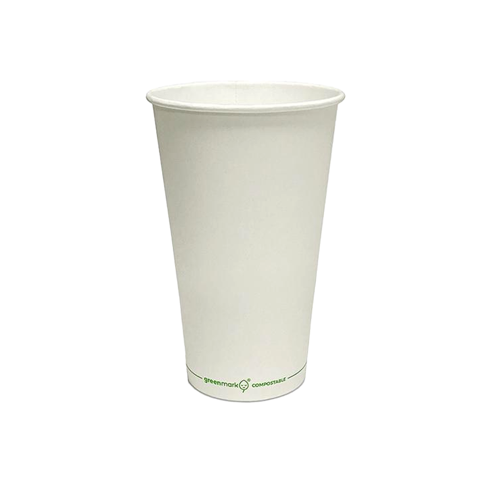 16oz/475mL (90mm) PLA Coated SW Paper Cup White