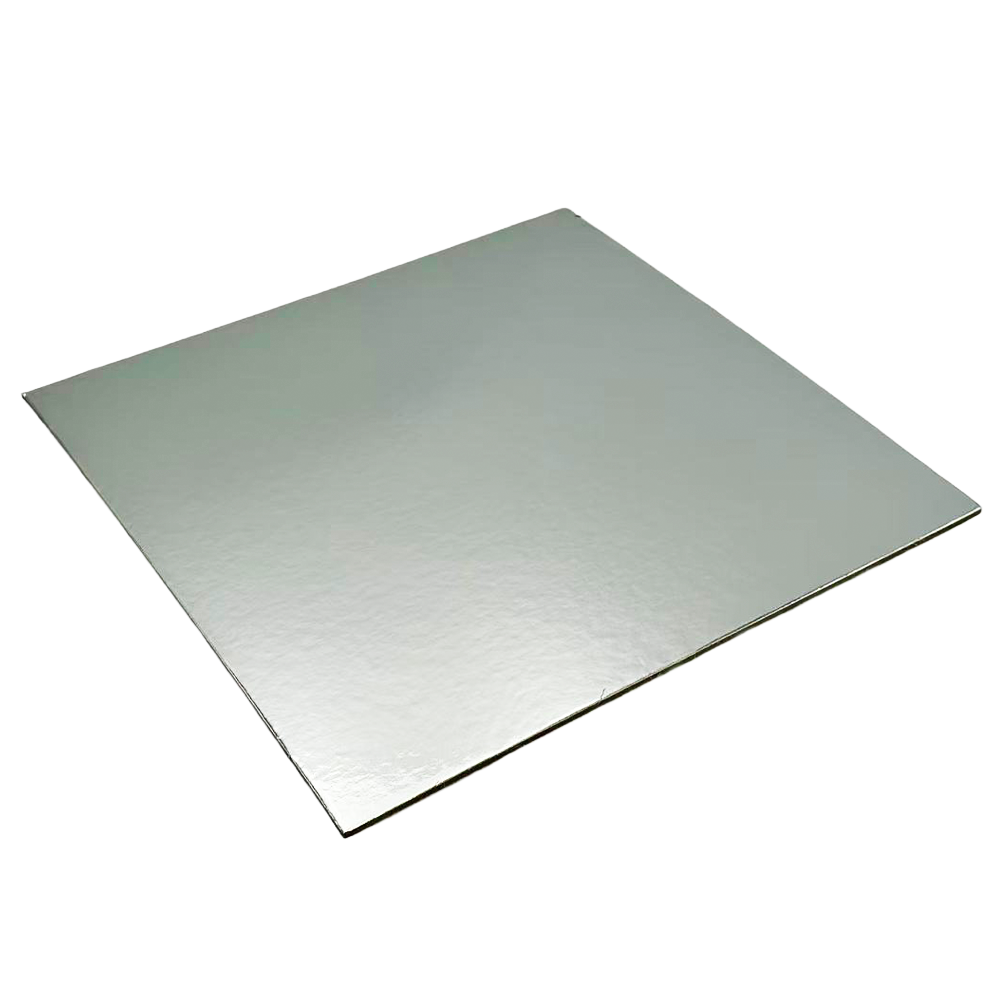 10 Inch Square STD Foil Cake Board - Silver