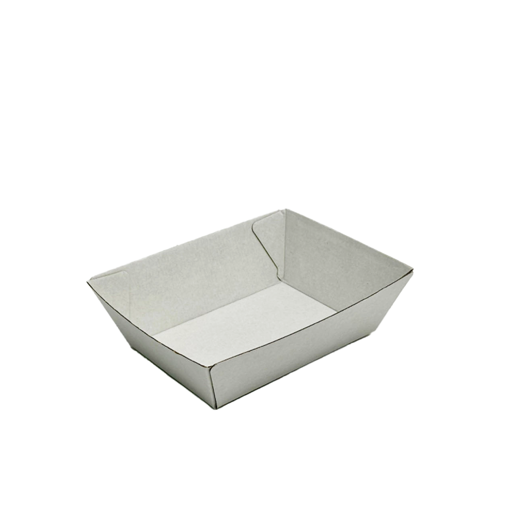 Corrugated Small Plain White Food Tray