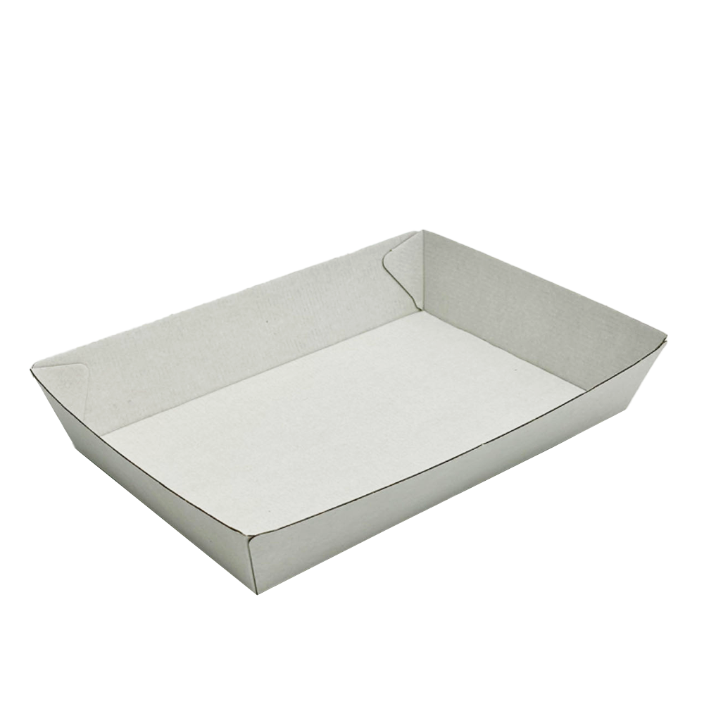 Corrugated Large Plain White Food Tray