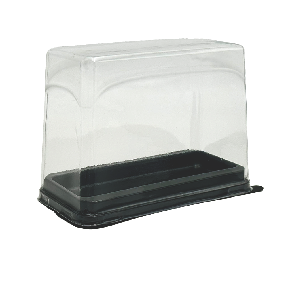 H100mm Individual Tall Rectangular Container With Lid - TEM IMPORTS™Individual Cake Container