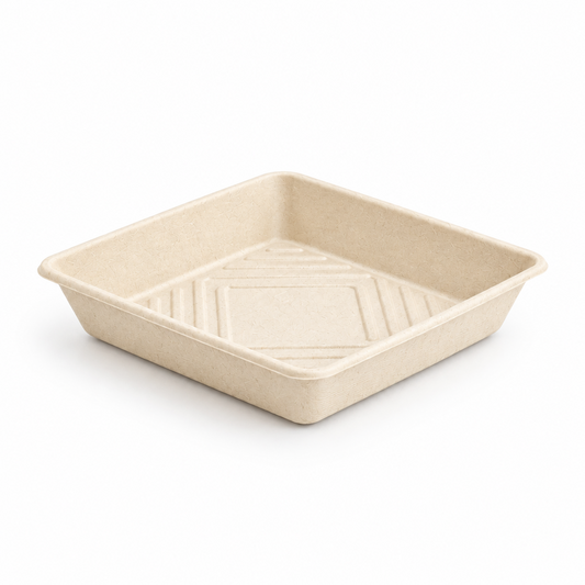 Natural Sugarcane Small Catering Tray (Carton of 100)