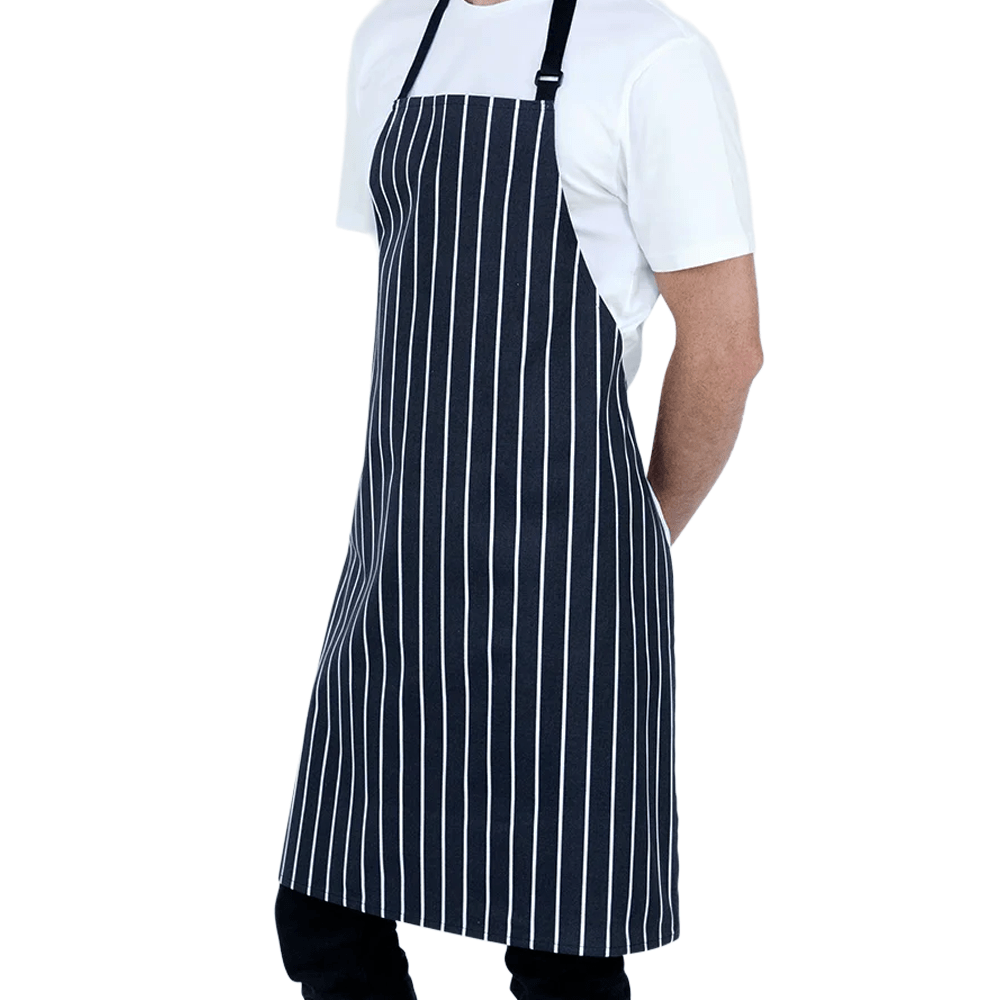 Chef Bib Apron Printed Navy/White - TEM IMPORTS™